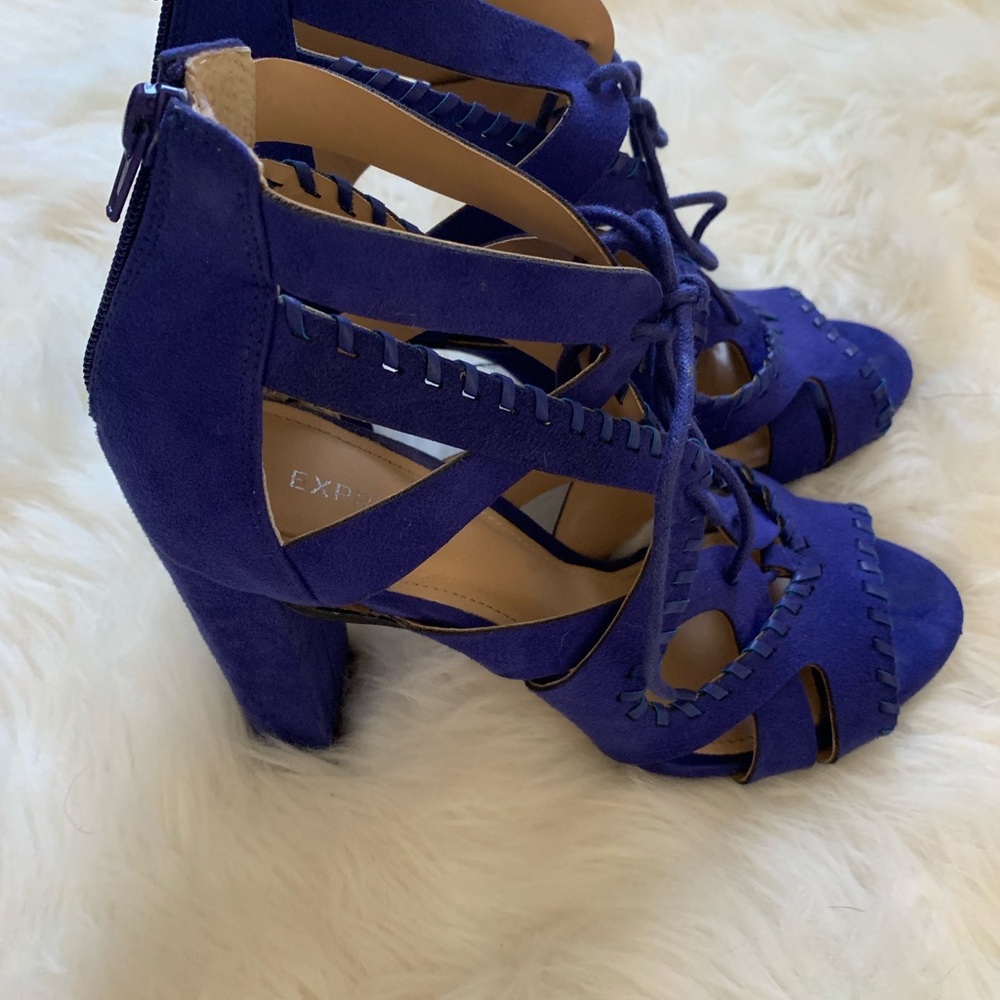 Express Purple Block Heels - Picture 5 of 6